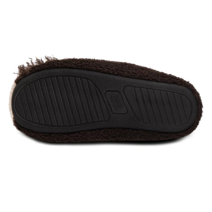 totes toasties® Mens Novelty Applique Mule Slippers Brown Extra Image 6